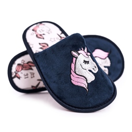 Gyermek papucs Unicorn Navy Blue Unicorn sötétkék Gyermek papucs Unicorn Navy Blue Unicorn sötétkék