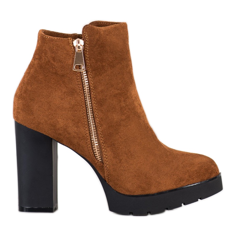 Small Swan Magas sarkú csizma barna sárga