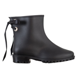 SHELOVET Galoshes dekoratív kötéssel fekete SHELOVET Galoshes dekoratív kötéssel fekete