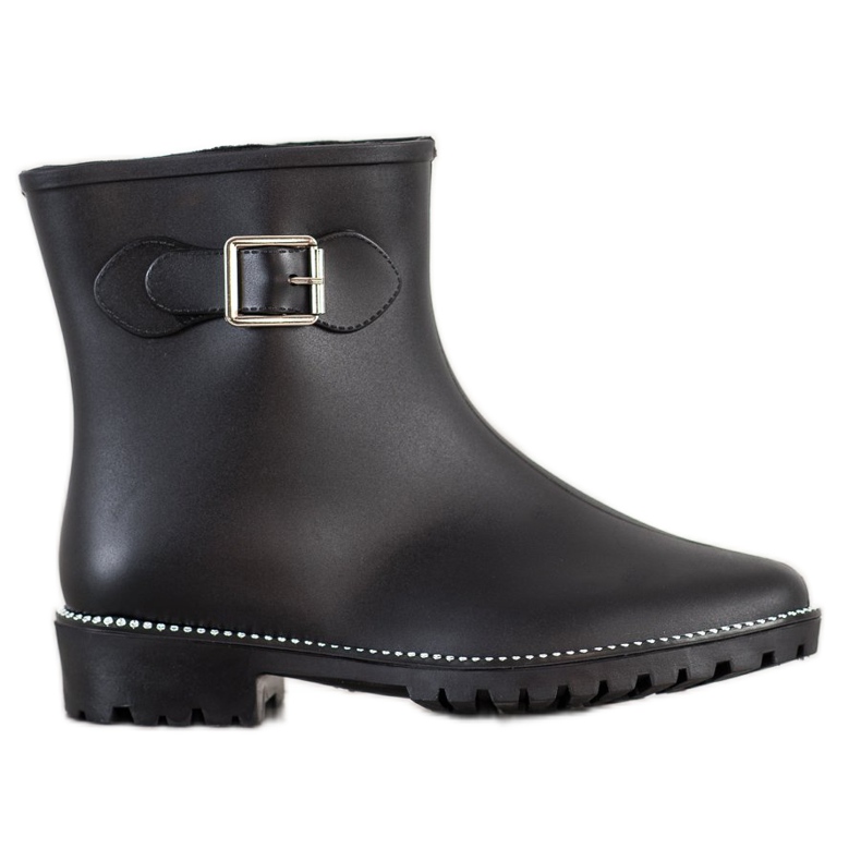 SHELOVET Galoszok köbös cirkónium -dioxiddal fekete