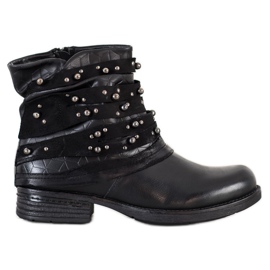 Queentina Kényelmes csizma díszítéssel fekete Queentina Kényelmes csizma díszítéssel fekete