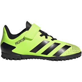 Adidas Predator 20.4 H&L Tf Junior futballcipő zöld-fekete FW9780 Adidas Predator 20.4 H&L Tf Junior futballcipő zöld-fekete FW9780