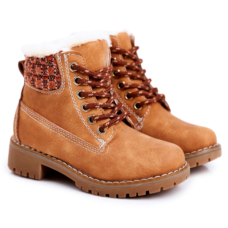 Apawwa Gyermek meleg csizma Traperki Beżowe Forest bézs barna