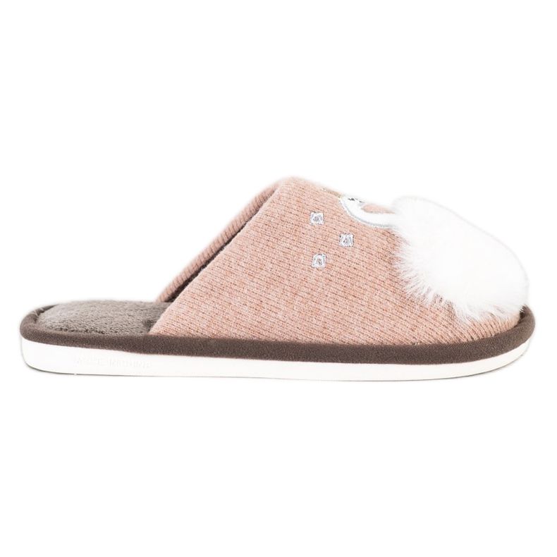 Bona Meleg papucs alkalmazással bézs fehér barna rózsaszín