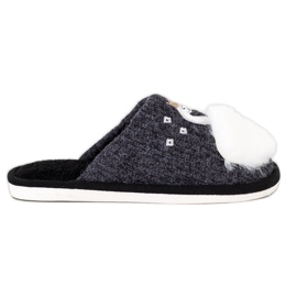 Bona Meleg papucs alkalmazással fehér fekete szürke