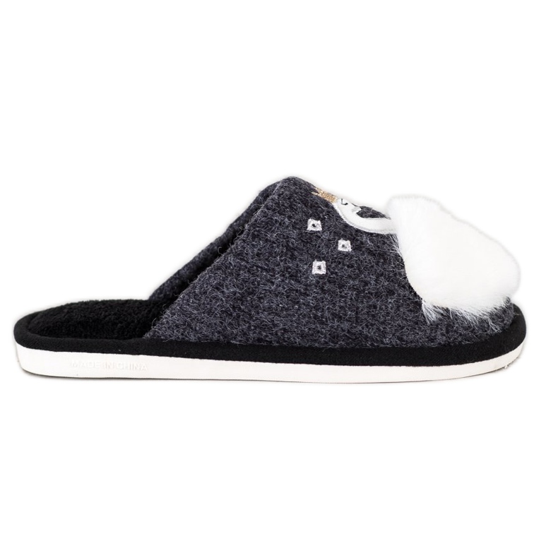 Bona Meleg papucs alkalmazással fehér fekete szürke