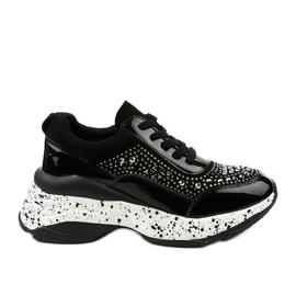 Fekete cipők öko-bőr-velúr Quijor-ból