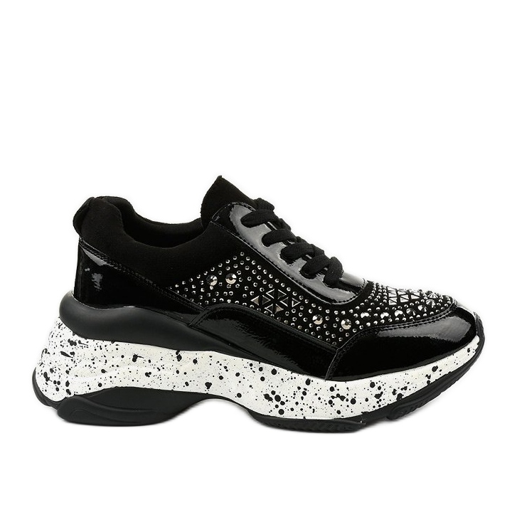 Fekete cipők öko-bőr-velúr Quijor-ból