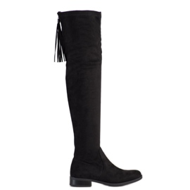 Forever Folie Magas combcsizma rojtokkal fekete