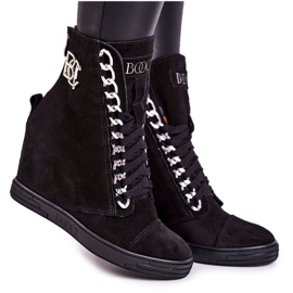 Női velúr cipők BOOCI 2222/066 / s Ezüst lánc fekete