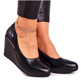 J.STAR But Női klasszikus ék szivattyúk lakkozott fekete Ivonne