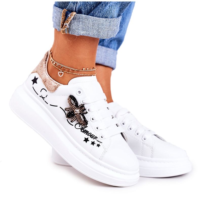 Női sportcipők Fly White Golden Amour fehér