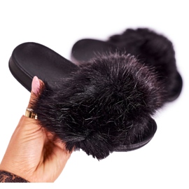 PS1 Gyermek Fekete Fashionista Fur papucs PS1 Gyermek Fekete Fashionista Fur papucs