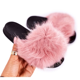Gyermek rózsaszín Fashionista szőrme papucs Gyermek rózsaszín Fashionista szőrme papucs