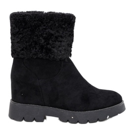 Fekete velúr szigetelésű csizma a Bodri -tól