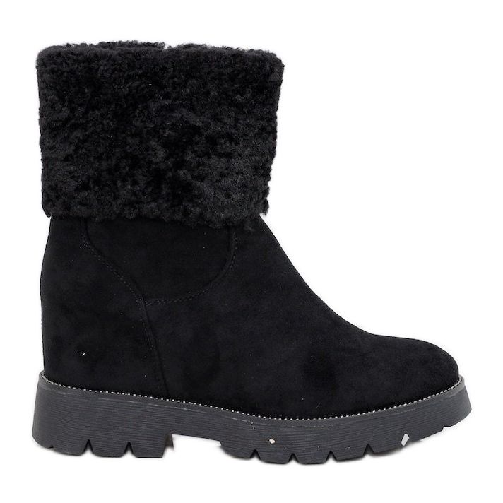 Fekete velúr szigetelésű csizma a Bodri -tól