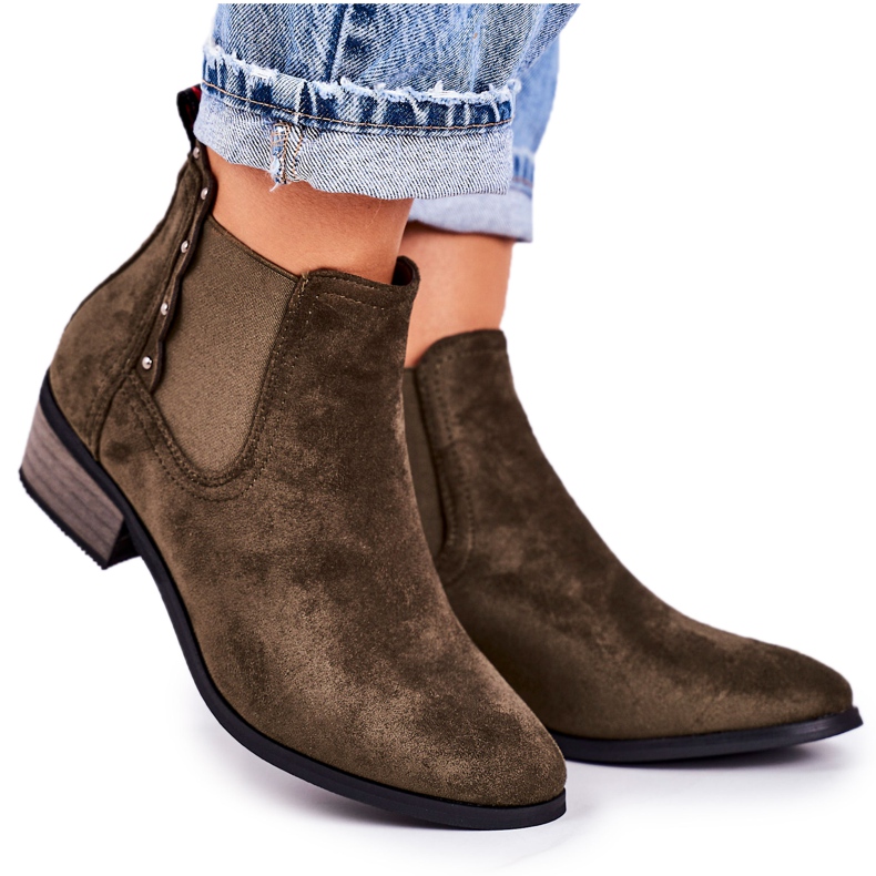 PJ1 Női klasszikus Chelsea csizma Suede Dark Green Walker csizma khaki zöld