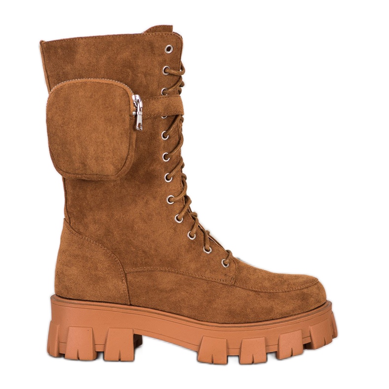 Seastar Velúr csizma zsebbel barna sárga