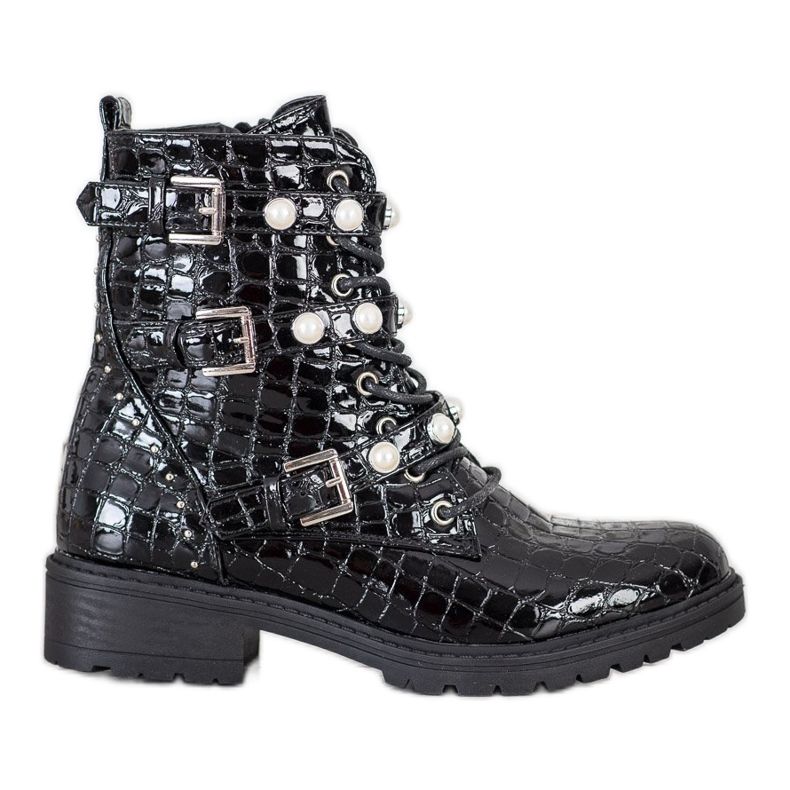 Super Me Lakkozott munkások kígyónyomata fekete