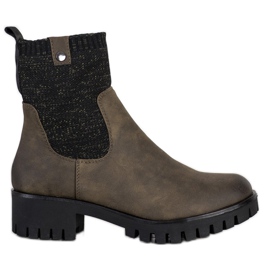 Daszyński Csúsztatható platformcsizma zöld