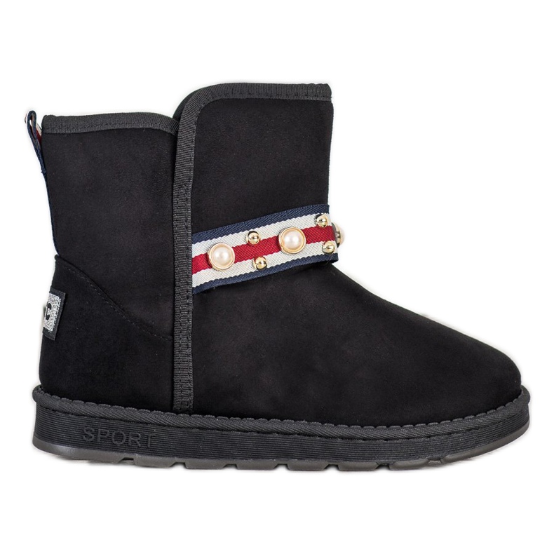 Bona Mukluki Díszcsíkkal fekete