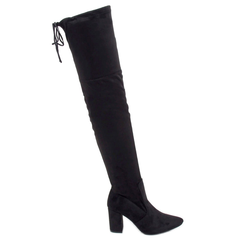 Fekete magas sarkú csizma LH57-1 Fekete