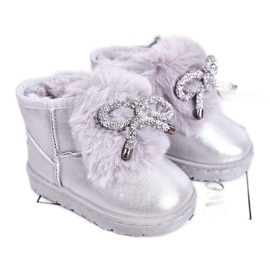Gyermek hócsizma szőrme ezüst aurorával Gyermek hócsizma szőrme ezüst aurorával