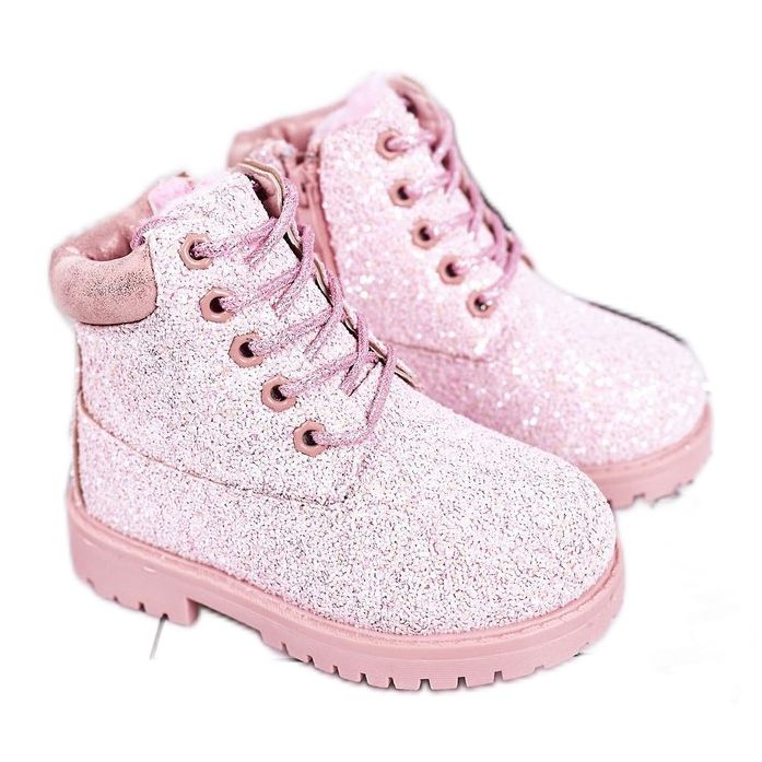 Gyerekek Brocade Warm Boots Trappers Pink Mermaid rózsaszín
