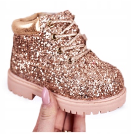 Gyerekek Brocade Warm Boots Trappers Pink Gold Mermaid rózsaszín aranysárga
