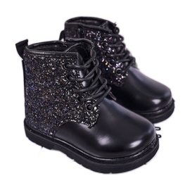 Gyermek Brocade Warm Boots Trappers Black Ariel fekete