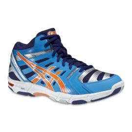 Asics Gel-Beyond 4 Mt B403N-4130 röplabda cipő lila, kék, narancs, szürke / ezüst kék Asics Gel-Beyond 4 Mt B403N-4130 röplabda cipő lila, kék, narancs, szürke / ezüst kék