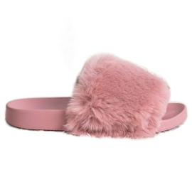 Bona Divat papucsok szőrme rózsaszín
