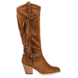Diamantique Rojtos cowboy csizma barna