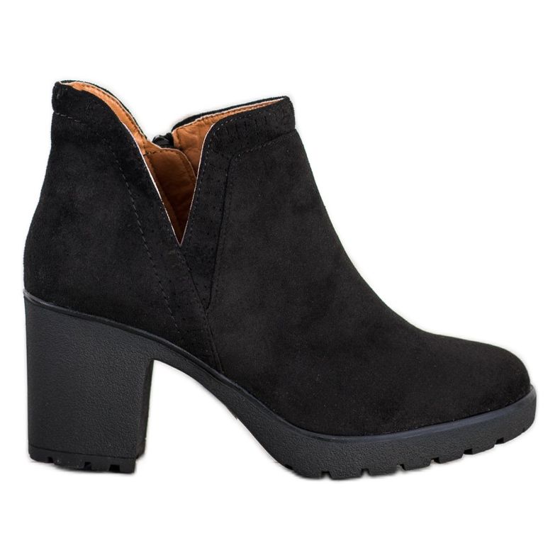 Bella Paris Velúr csizma vágással fekete