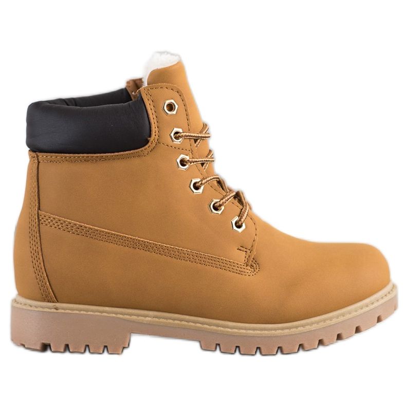 SHELOVET Meleg túracipő ökobőrrel barna