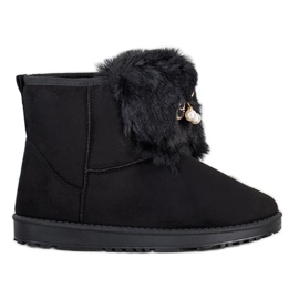 Queentina Meleg Mukluki Díszítéssel fekete