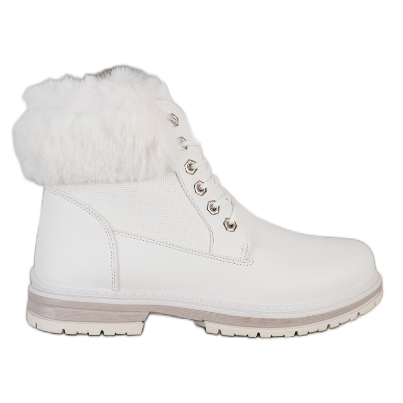 SHELOVET Fehér csapdák szőrmével SHELOVET Fehér csapdák szőrmével