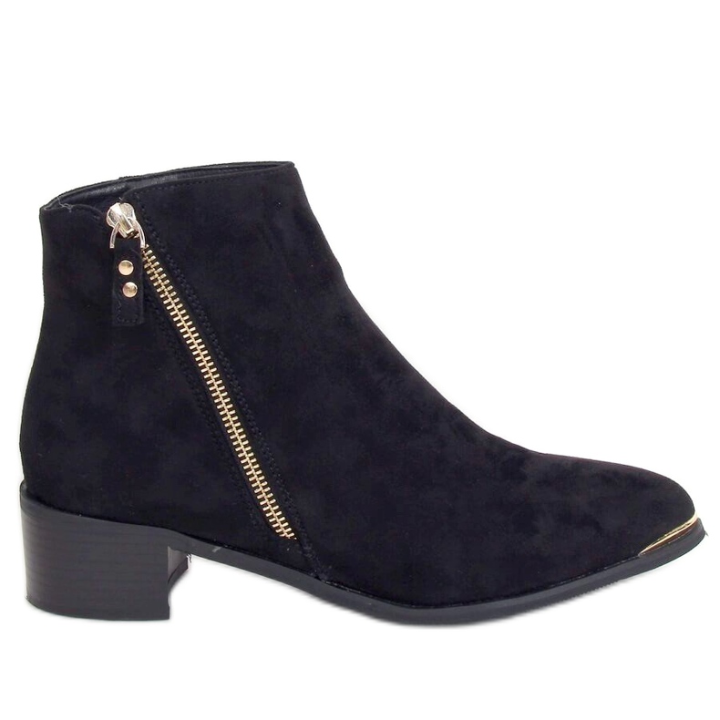 Csizma mandula fekete velúr lábujj 88168-1 Fekete