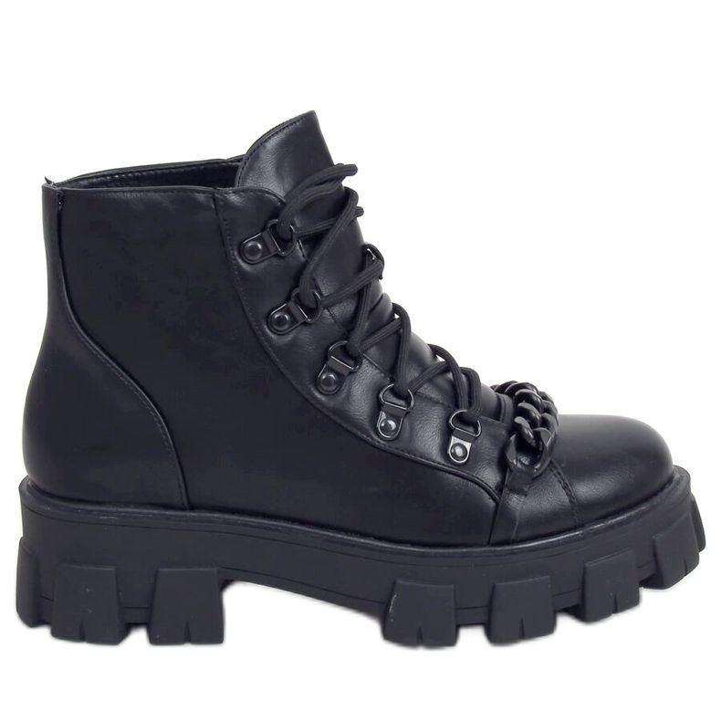Fekete magas talpú csizma NC1106 Fekete