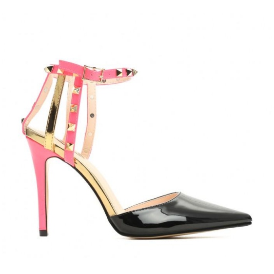 Vices Satuk 1422-1 Fekete Fushia 36 41 rózsaszín aranysárga