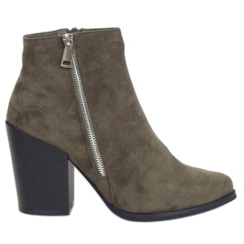 Zöld magas sarkú csizma TX-1873 DK.GREEN