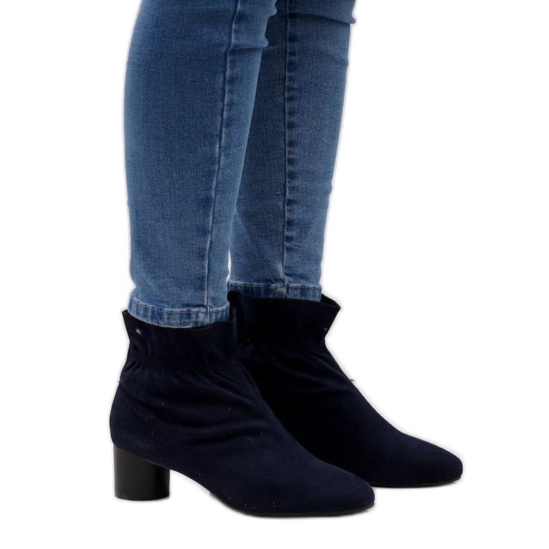 Navy blue velúr csizma a JM5512M oszlopon sötétkék