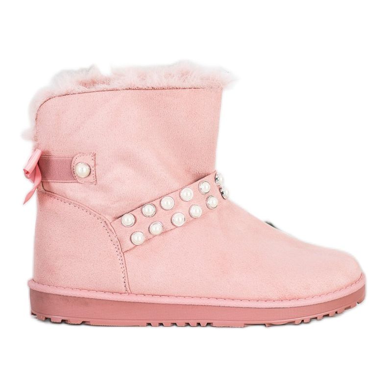 Queentina Rózsaszín Mukluki Gyöngyökkel