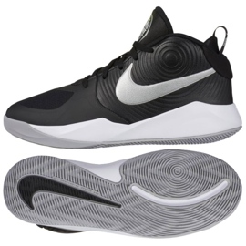 Nike Team Hustle D 9 (GS) Jr AQ4224 001 kosárlabda cipő fehér, fehér, fekete fekete
