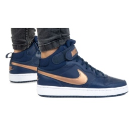 Nike Court Borough Mid 2 Jr CD7782-400 cipő fekete sötétkék