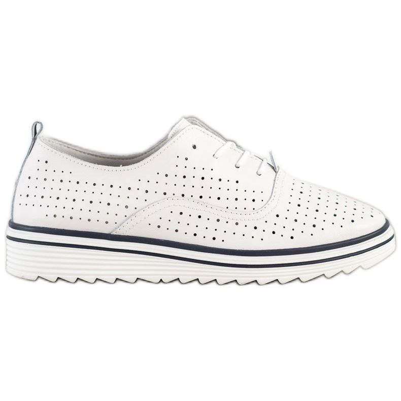 Goodin Áttört bőr lábbeli fehér