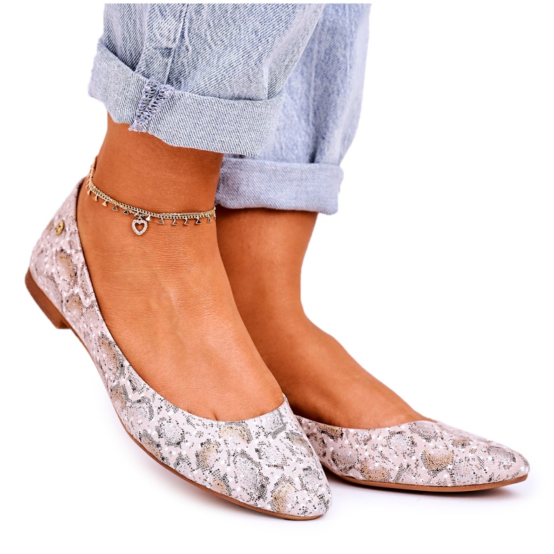 Női bőr balerinák Maciejka bézs arany 04100-22 sokszínű aranysárga Női bőr balerinák Maciejka bézs arany 04100-22 sokszínű aranysárga