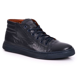 Bednarek Polish Shoes Férfi bőrcipők Cipők Bednarek Navy Blue sötétkék