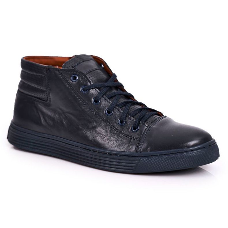 Bednarek Polish Shoes Férfi bőrcipők Cipők Bednarek Navy Blue sötétkék