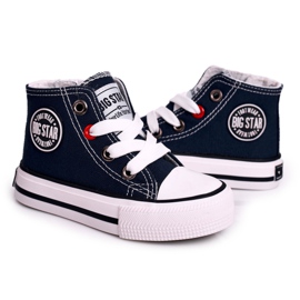 Gyermek magas cipők cipzárral Big Star HH374085 Navy Blue kék fekete